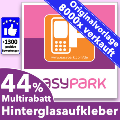 EASYPARK EASY PARK  Aufkleber Vignette Sticker Original Vorlage 6x6 cm