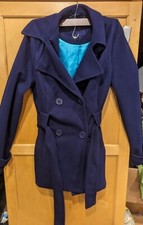 Jou Jou Women Jacket Size Small Purple Double Breasted Pea Coat