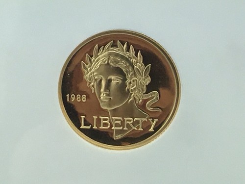 1988-W Olympics $5 Gold 1/4 oz Proof Coin PF-70 ULTRA CAMEO NGC - Picture 2 of 8