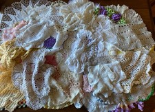 Large Lot 54 Vtg Handmade Crochet Doilies