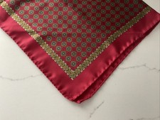 Silk Pocket Square Made in Italy 17  X 17  Red Multi Color