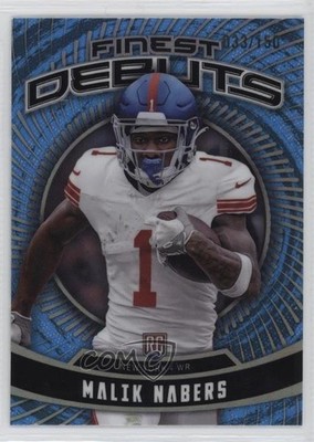 2024 Topps Finest Debut Sky Blue Refractor /150 Malik Nabers #D-5 Rookie RC 02ye