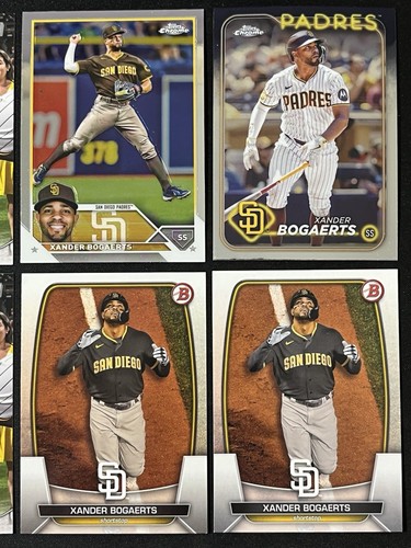 6 Card Baseball Lot Xander Bogaerts San Diego Padres Topps Chrome, Bowman & More - Picture 3 of 6