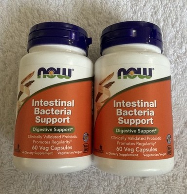 2x-NOW  Intestinal Bacteria Support - 60 Veg Caps, Clearance for Best By 06/2026