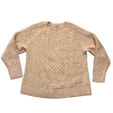 Ll Bean Men s Sweater Cable Knit Beige Size XL X-Large Vintage