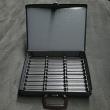 Vtg Leather 30 Spot Cassette Holder Carrying Hard Case