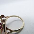 Vintage 14K Yellow Gold Ruby Bow Motif Ring Size 9.75 w/Appr SE455 — photo 5