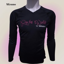 Mizuno Womens "Run The World" Long Sleeve Athletic Lightweight Top Size Large