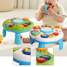 Baby Activity Table Play Center Sensory Sound Toy Interactive Early Learning for