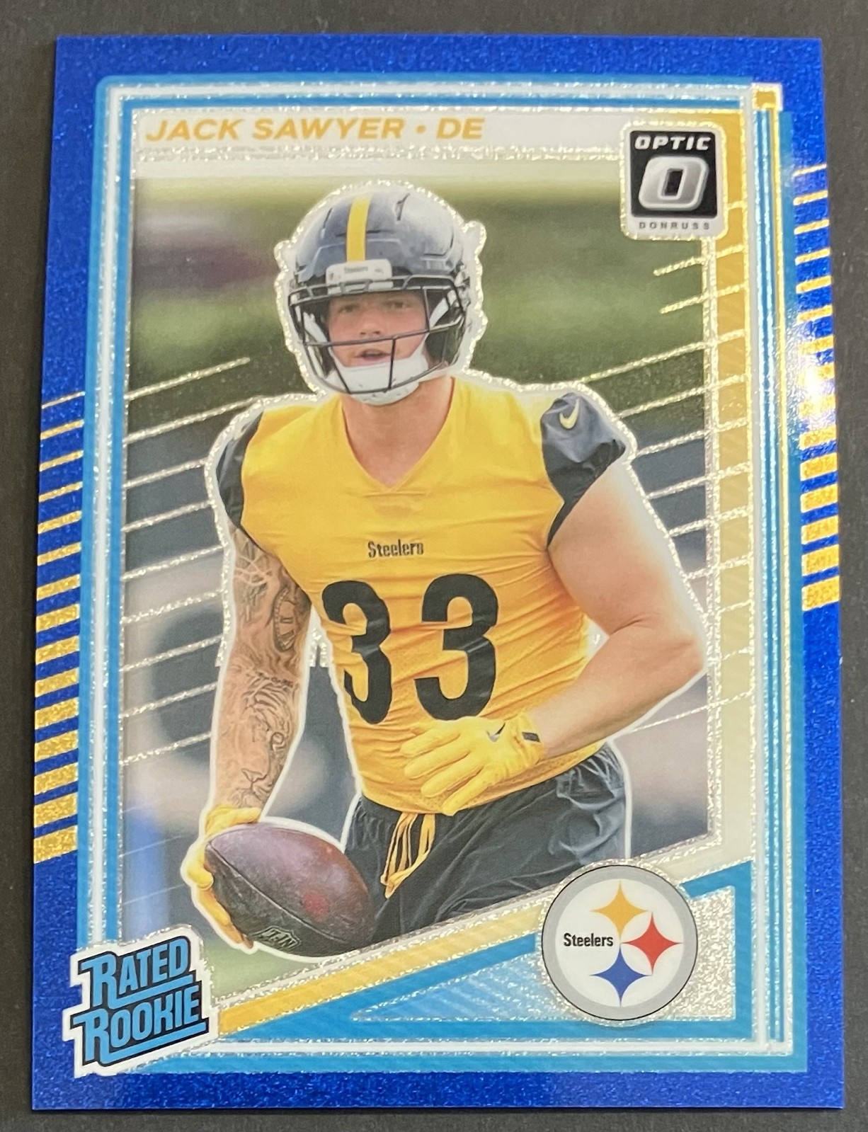 2025 Panini Donruss Optic - Rated Rookie Jack Sawyer #220 Blue Glitter Prizm RC