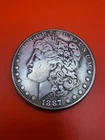 US Morgan Dollar 90% Silver Extremely Fine 1887 Coin Lady Liberty Eagle $1 Face