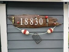 custom driftwood house number plaque