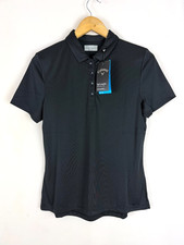 Image of CALLAWAY Women's OPTI-DRI Black Golf Polo Short Sleeve T Shirt BNWT, Medium!