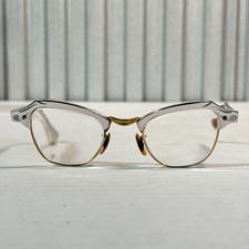 1960s Bausch Lomb Aluminum Gold Cat Eye Glasses Frames 1/10 12K GF Vintage 2