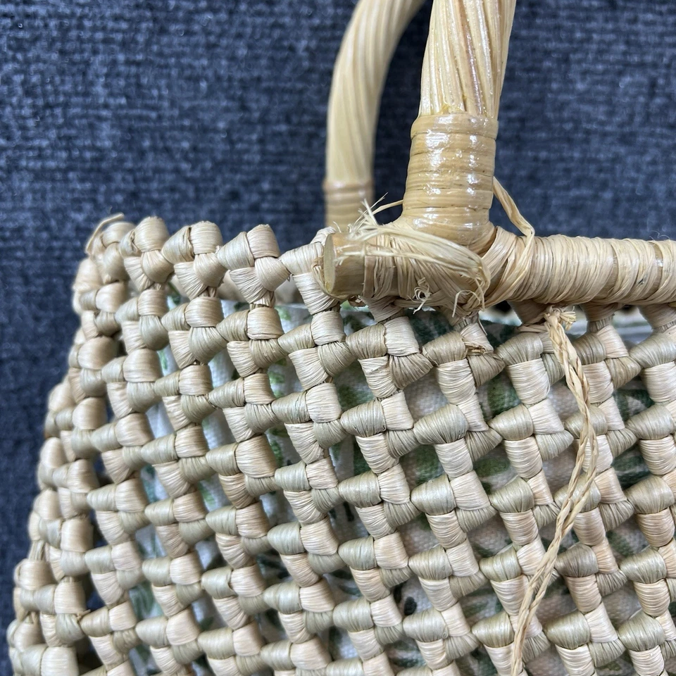 Bolso de Mano Tommy Bahama Tejido Paja Natural Beige Palma Estilo Playa Foto 3 de 4