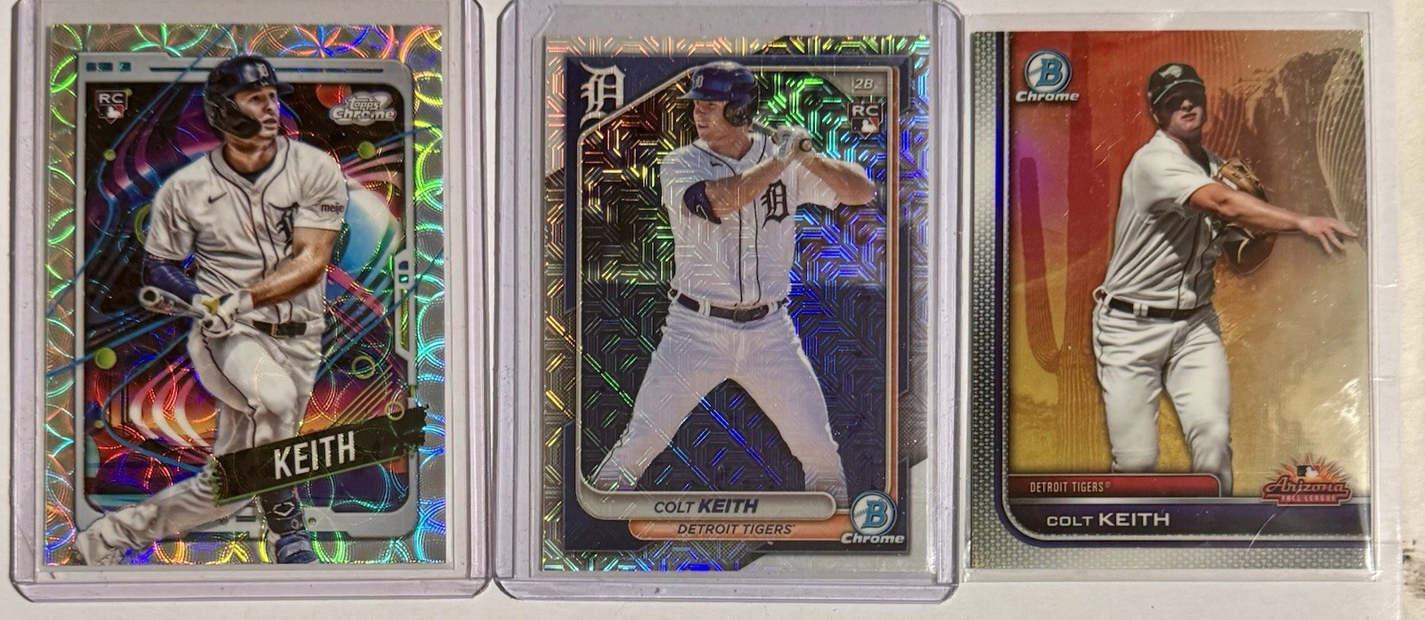 2024 Topps Cosmic Chrome COLT KEITH RC Nucleus Refractor #195 + Bowman #34 Mojo