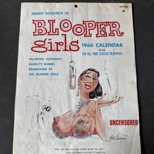 Calendario vintage Kermit Schafer's BLOOPER GIRLS 1966 cartone animato nudi umorismo