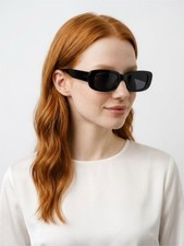 "Floucia" Black Sunglasses with Black Lenses - A2000