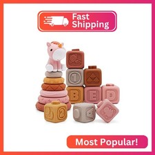Nueplay 12-Piece Soft Stacking Toy Set for Girls 1 Year Old