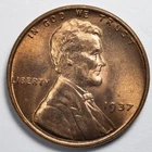 1937-P Lincoln Wheat Penny BU Uncirculated RD