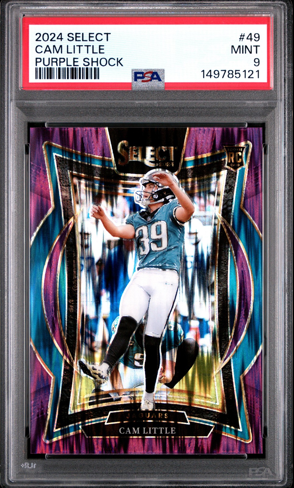 2024 PANINI SELECT PURPLE SHOCK #49 CAM LITTLE 281/360 PSA 9