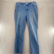 Chicos Jeans Women 2 US 12 Blue So Lifting Slim Leg Straight Stretch Medium Wash