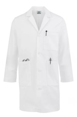 META LABWEAR MEN S LABCOAT, SZ 40, 38  LONG, 5 POCKETS. LOT OF 4. NEW.