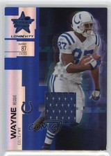 2007 Leaf Rookies & Stars Longevity Sapphire Materials /100 Reggie Wayne #83 4f5