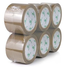 3 Inch Brown Packing Tape Wide Packaging Refills 2.4 Mil x 60 Yards 6 PCS