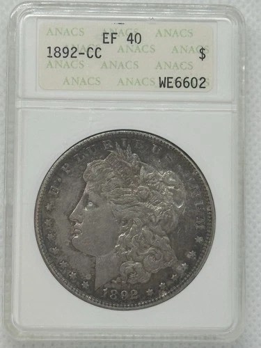 1892-CC Morgan ANACS OH Soapbox! Nearly Key Date Carson City In Retro