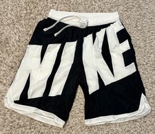 Nike Shorts BIG SPELLOUT Black White Mesh Lined Men's Size L MINT CONDITION