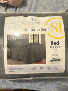 Sweet Home Collection 5-Piece Bed-in-a-Bag Twin Gray Comforter Sheet Set