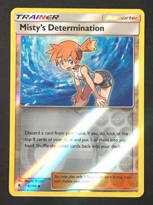 Pokemon TCG Misty's Determination 62/68 Reverse Holo Uncommon SM Hidden Fates LP