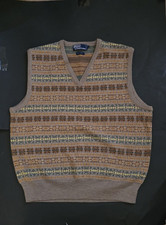 Vintage Polo Ralph Lauren Wool Fair Isle Sweater Vest Mens Large Hong Kong