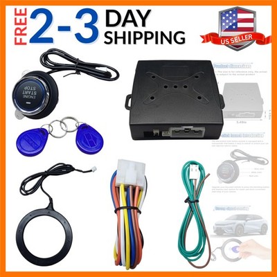 Car Push Engine Start Button Kit, Upgrade Push to Start Ignition Kit, Smart K...