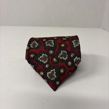 Vintage GITMAN BROS Red and green Leaves Silk tie
