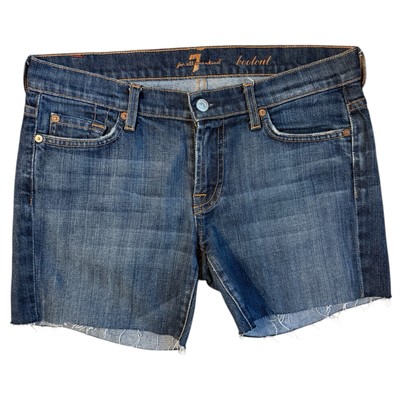 7 For All Mankind Bootcut Denim Cut-Off Raw Edge Hem Shorts. Womens. Sz 29