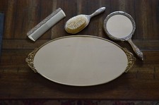 ANTIQUE Vintage Silver finish Vanity Set With Mirror, Brush, hand mirror Comb