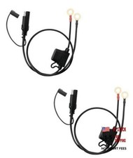 Bates- SAE Battery Connector, 2 FT, 18 AWG SAE to O 2 FT, 2 Pack Black18AWG