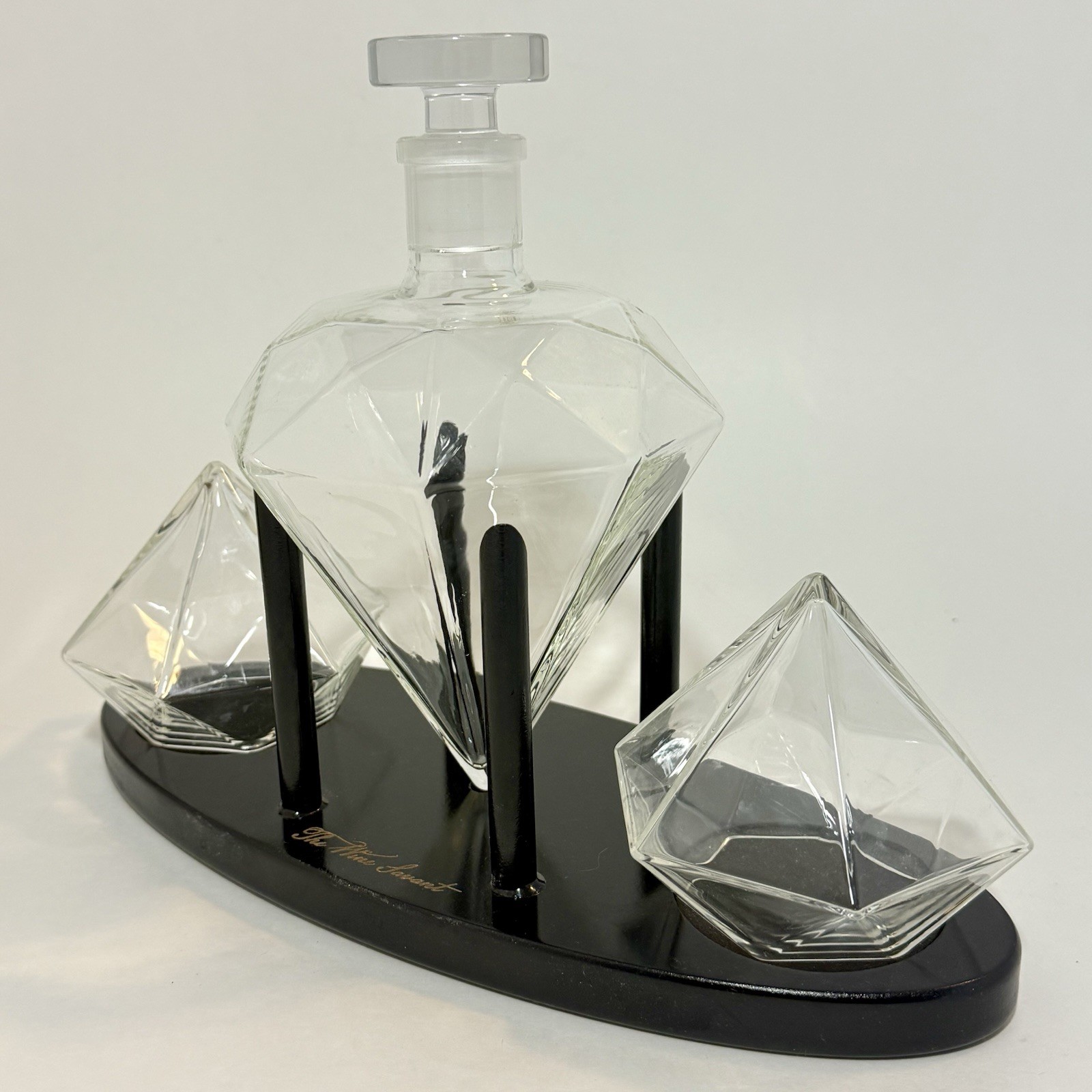 The Wine Savant Diamond Whiskey Decanter w/ 2 Diamond Glasses  (750 ML Decanter)