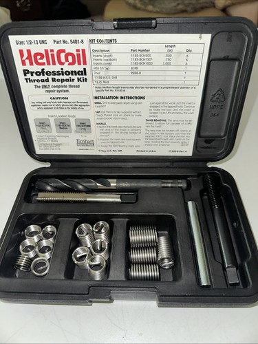 Kit riparazione filettatura HELI COIL misura: 1/2-13 UNC n. parte 5401-8 Professionale - Foto 3 di 11