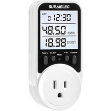 Wide Range Watt Meter - Backlit Display Elect...