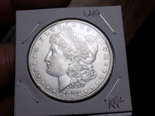 MORGAN SILVER DOLLAR 1882 SLIDER UNC LUSTEROUS 90%