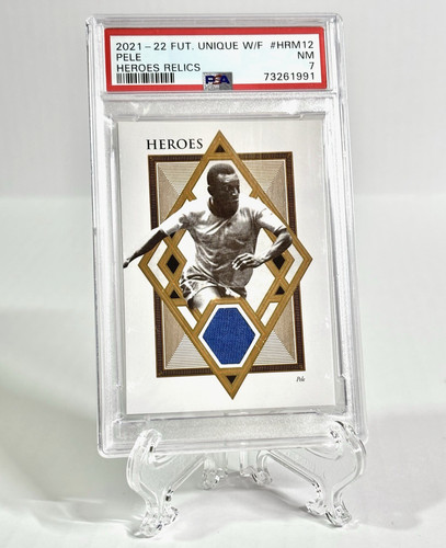 PSA 7 Pele 2021 Futera Heroes Relic /45 HRM12 Brazil Football Patch