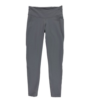 Reebok Womens Lux High Rise Compression Athletic Pants, Grey, Small