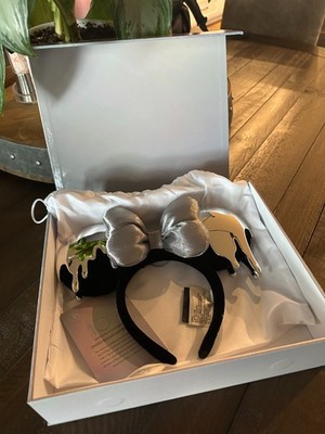 Disney Parks 100th Anniversary Platinum Dripping Minnie Ears New In Box