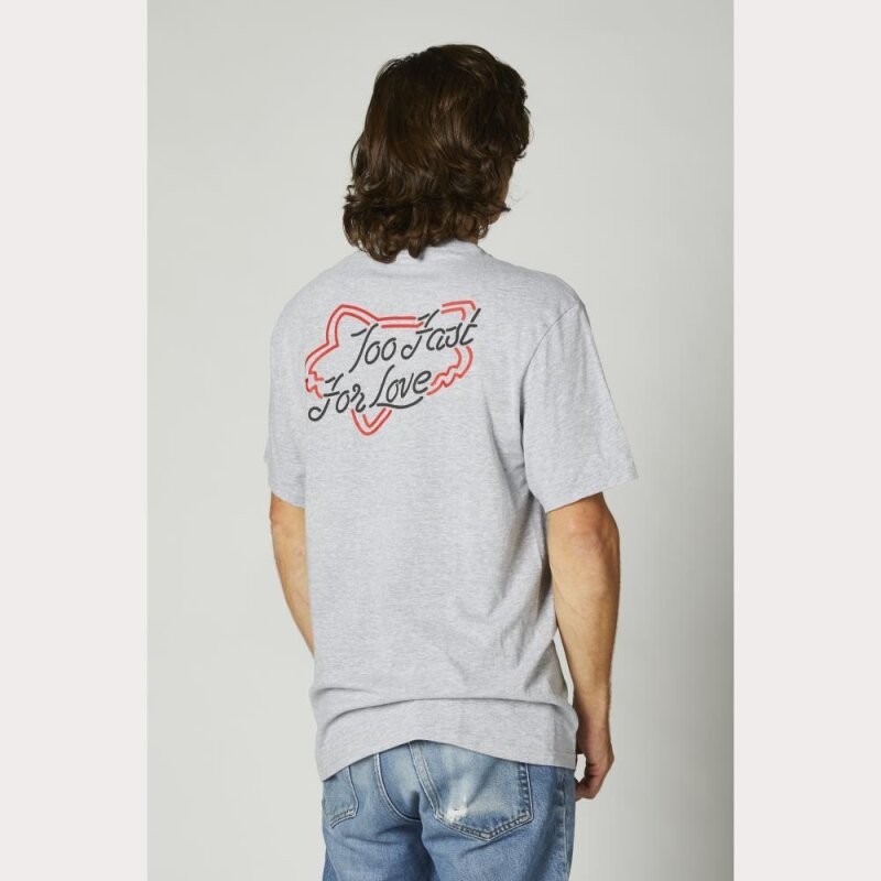 FOX Racing Too Fast for Love SS Heather Light Grey  T-Shirt - BNWT Size Small