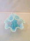 Vintage Fenton Blue Epergne Opalescent Diamond Hobnail Glass