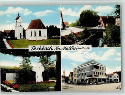 11045296 - 7849 Eschbach Ortsanischten Kirche Ehrenmal 4-Bildaufnahme