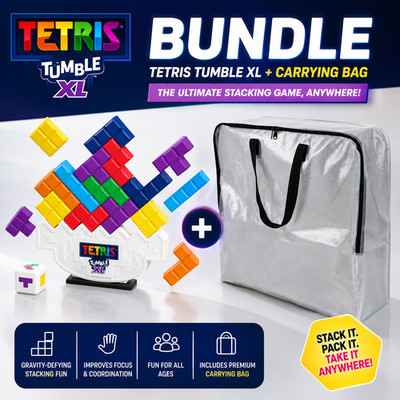 Tetris Tumble XL Giant Stacking Tower Game 6ft 22 Pieces + Carrying Bag New